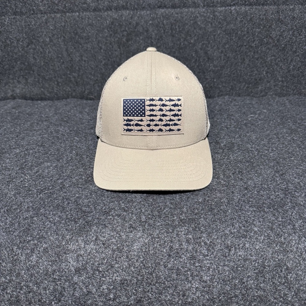 Columbia Hat Tan American Flag Fish Design S/M‎